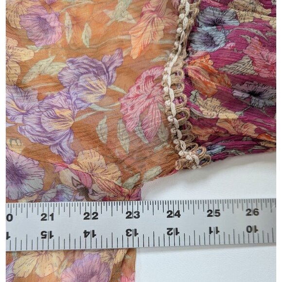 Anthropologie Letruelse Boho Sheer Dress OVersized Sheer Cover-Up Size Small - Picture 10 of 14